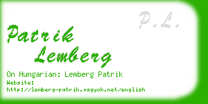 patrik lemberg business card